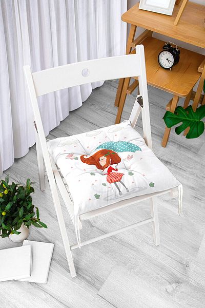 Realhomes Fashion Girl Digital Printed Modern Fluffy Chair Cushion