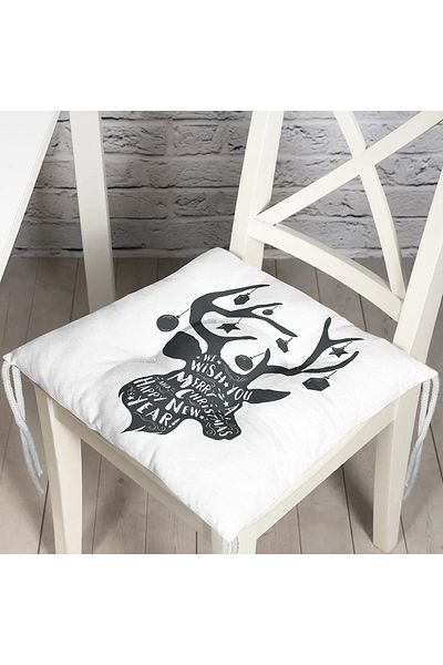 Realhomes Christmas Themed Digital Printed Fluffy Chair Cushion