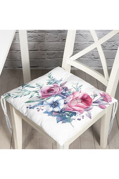 Realhomes Livense Special Design Flower Patterned Digital Printed Pouf Chair Cushion