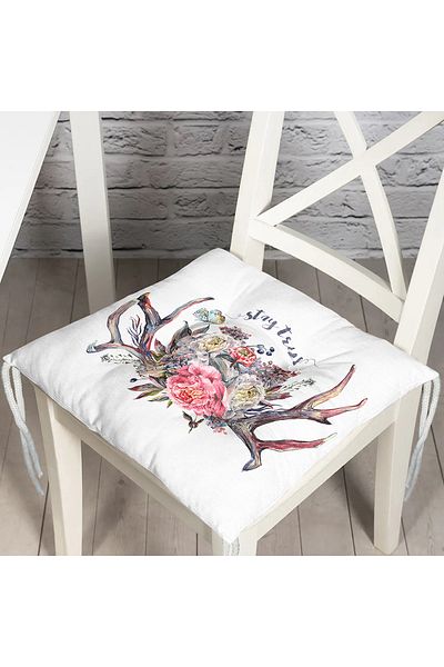 Realhomes Stay True Motif Jar Patterned Digital Printed Pouf Chair Cushion