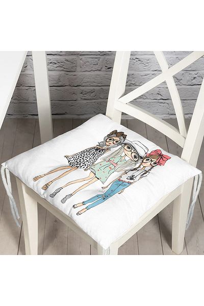 Realhomes Fashion Girls Digital Printed Modern Fluffy Chair Cushion