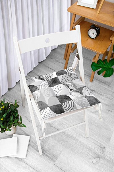 Realhomes Dekorativni mramorni jastuk za stolicu sa digitalnim šarom na sivom...