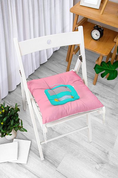 Realhomes Nostalgic Radio Themed Digital Printed Fluffy Chair Cushion