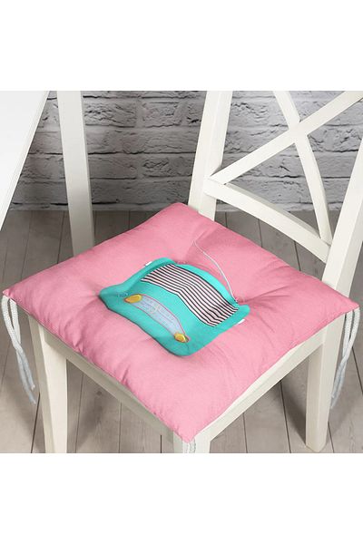 Realhomes Nostalgic Radio Themed Digital Printed Fluffy Chair Cushion
