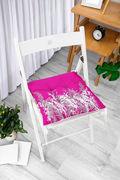 Realhomes Фуксія на білому і сірому тлі з квітковим мотивом м'яка подушка для...