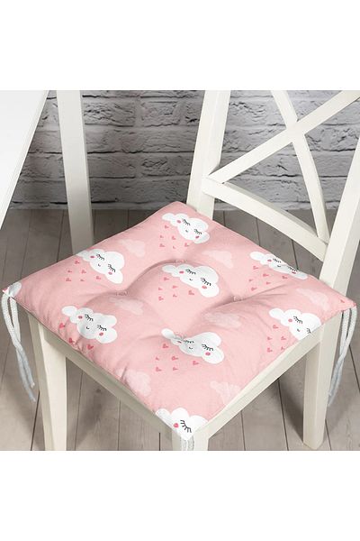 Realhomes Modern Cloud Patterned Digital Printed Modern Fluffy Chair Cushion