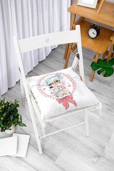 Realhomes Fashion Girl Digital Printed Modern Fluffy Chair Cushion