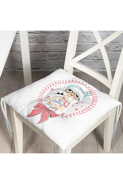 Realhomes Fashion Girl Digital Printed Modern Fluffy Chair Cushion