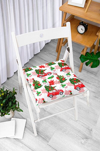 Realhomes Beyaz Zemin Üzerinde Yılbaşı Desenli Kırmızı Vosvos Dijital Baskılı...
