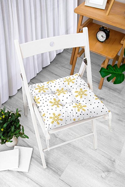 Realhomes Digitalno štampana moderna pahuljasta jastučnica za stolicu sa zlat...