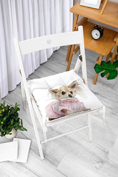 Realhomes Slatki jastuk za stolicu sa digitalnim štampanim uzorkom psa, moder...