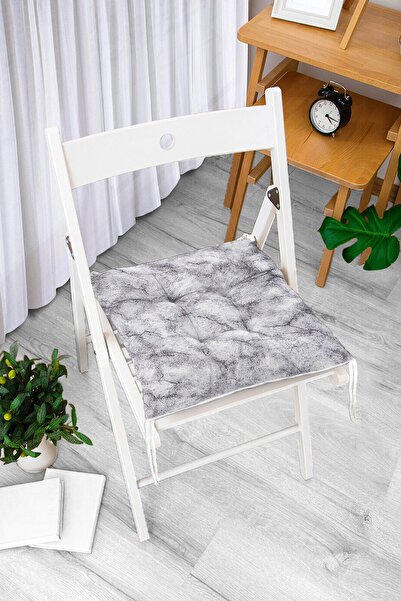 Realhomes Сучасна подушка для стільця з цифровим принтом у вигляді чорного ма...