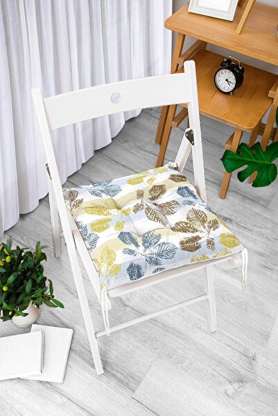 Realhomes Beyaz Zemin Üzerinde Renkli Yaprak Desenli Dijital Baskılı Modern P...