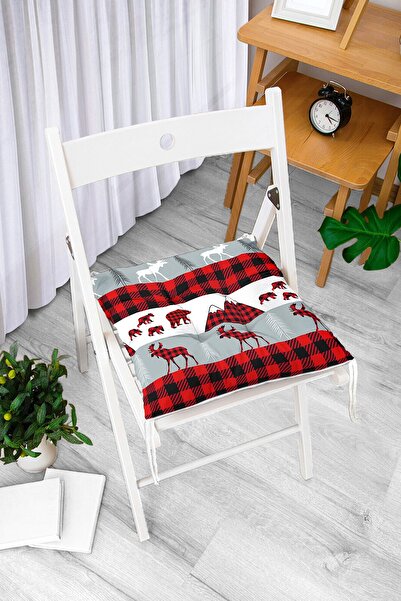 Realhomes Сучасна подушка для стільця з цифровим принтом у вигляді оленячого ...