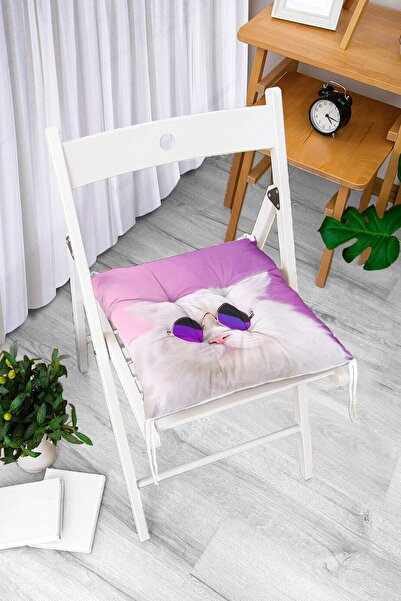Realhomes Mačka sa naočarima, digitalno štampani moderni mekani jastuk za sto...