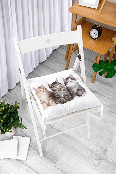 Realhomes Pernă de scaun pufoasă modernă, cu modele de pisici drăguțe, imprimată digitală
