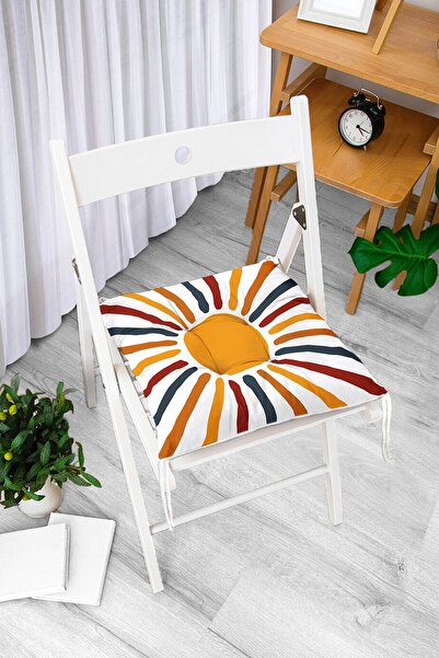 Realhomes Soare și raze colorate Design special, imprimat digital, pernă de scaun modern Puf