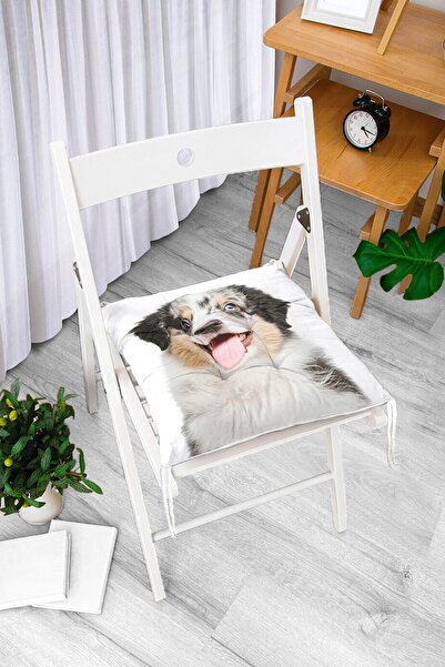Realhomes Slatki jastuk za stolicu sa digitalnim štampanim uzorkom psa, moder...