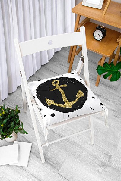 Realhomes Digitalno štampani moderni mekani jastuk za stolicu sa zlatnim uzor...