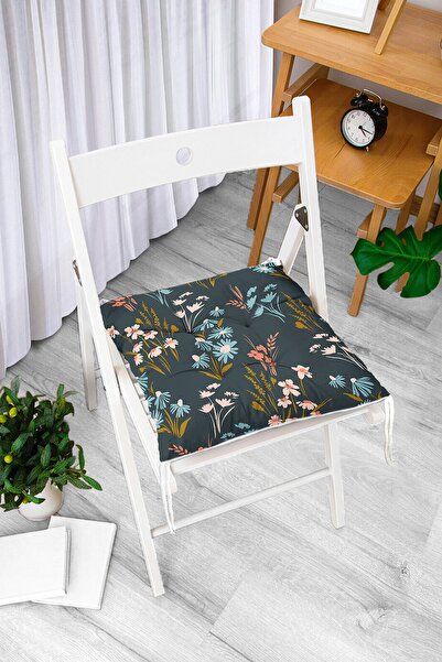 Realhomes Šareni jastuk za stolicu sa digitalnim štampanim uzorkom cvetova na...