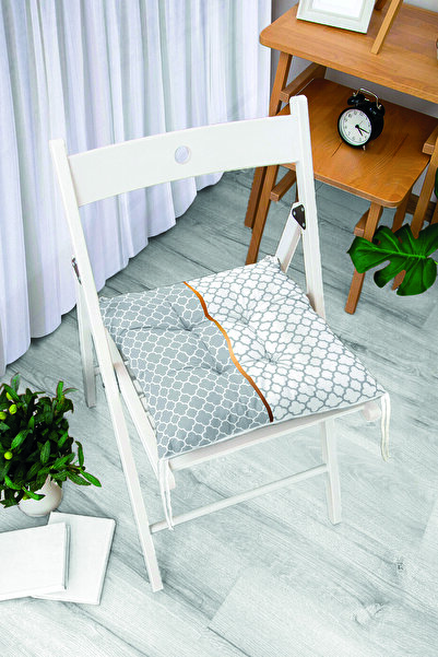 Realhomes Pernă de scaun pufoasă modernă, cu model Ogea, gri și alb