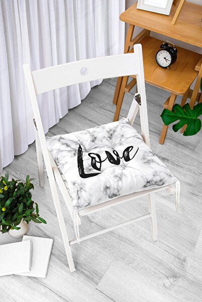 Realhomes Спеціальний дизайн сучасного пуф-подушки з написом «Love» на мармур...