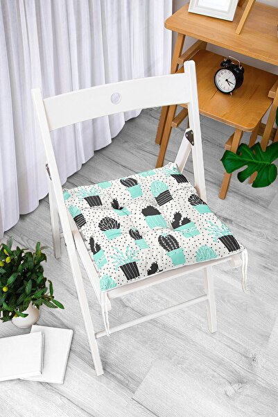 Realhomes Jastuk za stolicu sa digitalnim štampanim motivom kaktusa, modernog...