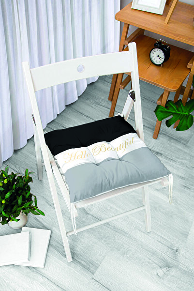 Realhomes Bună ziua, frumoasă, alb-negru, imprimată digitală, pernă de scaun ...