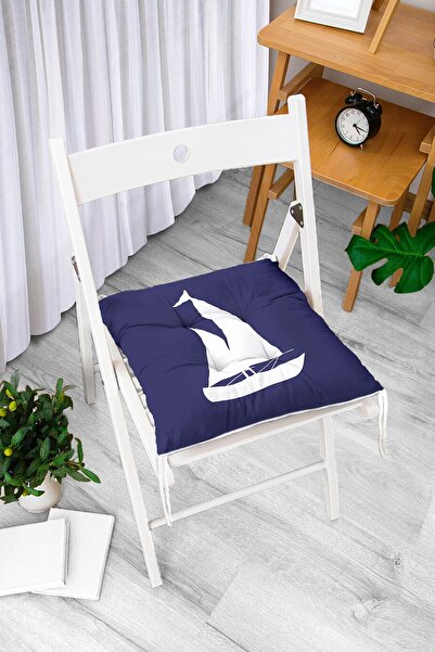 Realhomes Pernă de scaun cu puf modern, cu model de navigație, cu podea bleum...