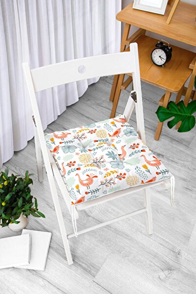 Realhomes Jastuk za stolicu sa digitalnim štampanjem u obliku ptice i kokoške...