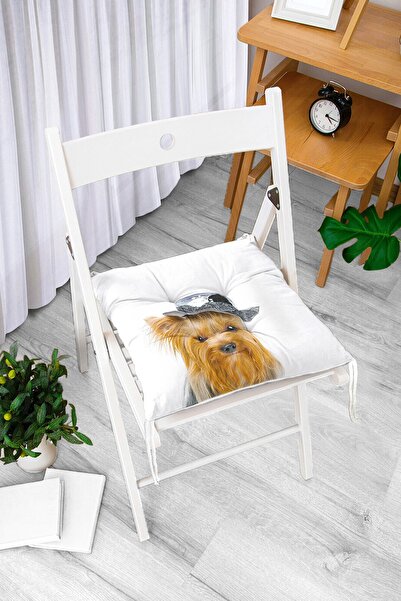Realhomes Slatki jastuk za stolicu sa digitalnim štampanim uzorkom psa, moder...