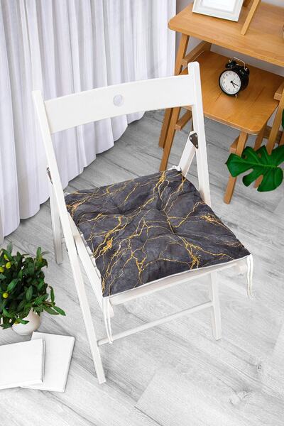 Realhomes Сучасна подушка для стільця з цифровим принтом з мармуровим візерун...
