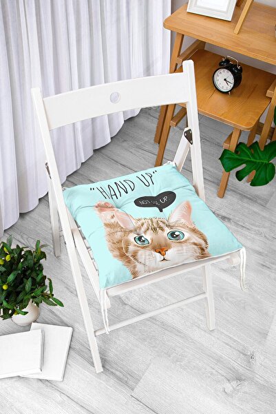 Realhomes Pernă de scaun pufoasă modernă, cu model de pisică, imprimată digital