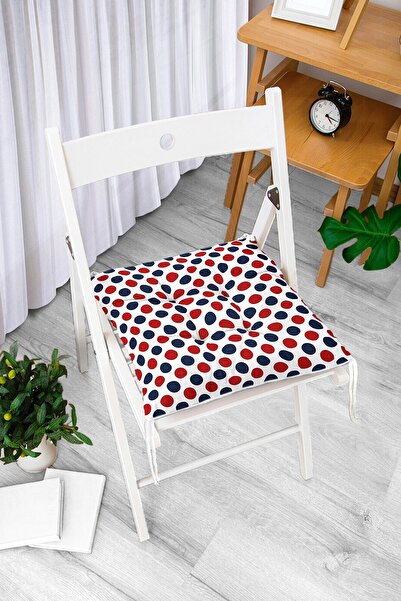 Realhomes Кларет тъмносиня пухкава възглавница за стол с дигитален щампован д...