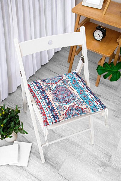 Realhomes Червоно-синя циферблатна сучасна цифрова друкована подушка для стільця