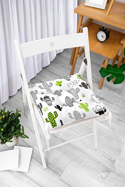Realhomes Specijalni dizajn modernog pufnastog jastuka za stolicu sa kaktusov...