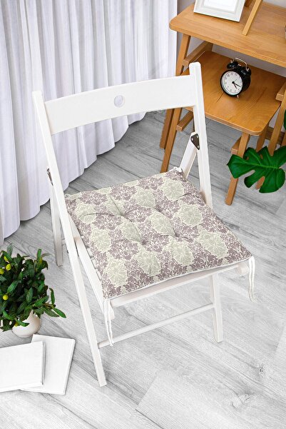 Realhomes Digitalno štampani moderni pufasti jastuk za stolicu sa smeđim moti...