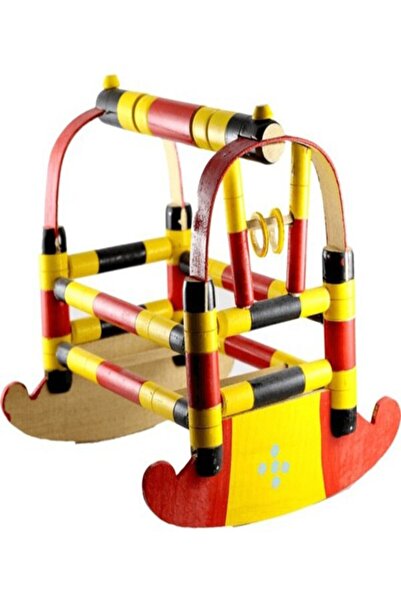 Genel Markalar Oyuncak Dekor Için Nostaljik Ahşap Beşik,tahta Beşik 30cm El B...