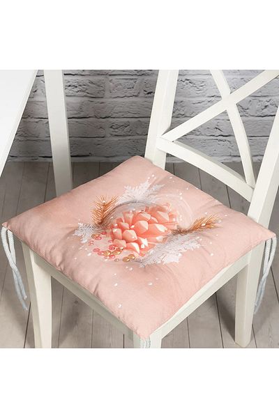 Realhomes Pink Background Cone Patterned Digital Printed Fluffy Chair Cushion