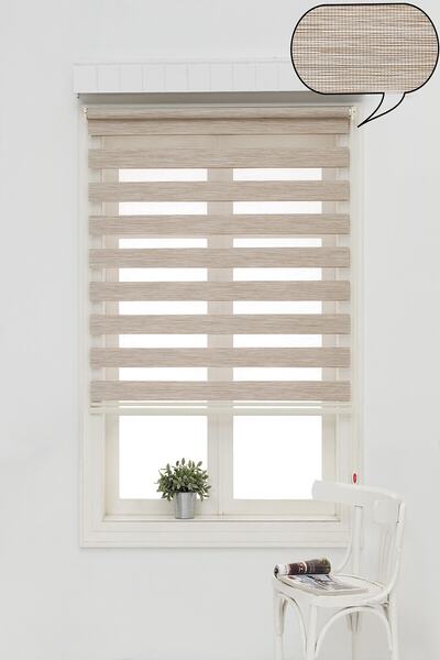 Babacan Home Design Zebra Perde Sütlü Kahve 220x260