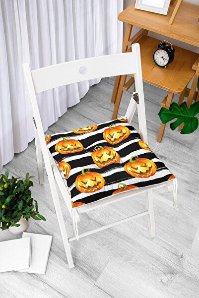 Realhomes Сучасна подушка для стільця з цифровим принтом у вигляді чорних сму...