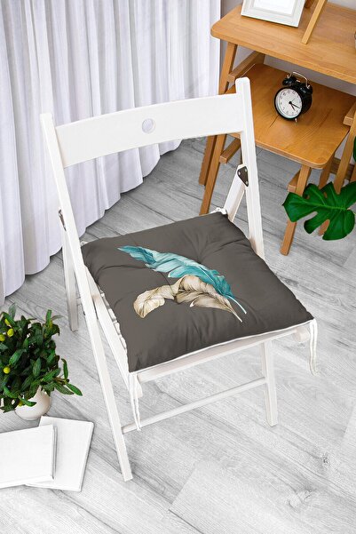 Realhomes Ψηφιακό εμπριμέ μοντέρνο αφράτο μαξιλάρι καρέκλας με μπλε & κίτρινο...