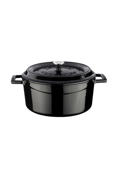 Lava Cast Iron Round Pot. Trendy Diameter(Ø)24cm. - Black