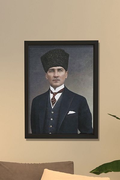 Dekor Loft Tablou Ataturk cu rama din lemn natural de pin