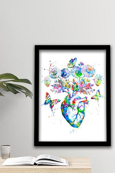 Dekor Loft Diagramă anatomică, anatomie a inimii, inimă, diagramă de perete pentru cardiologie