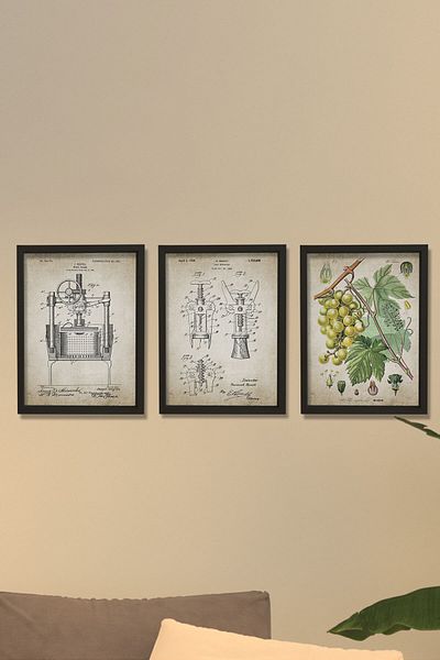 Dekor Loft Pictură de perete într-un cadru de pin natural Artă antică