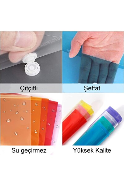 Noki A6 Çıtçıtlı Dosya Evrak Zarfı Karışık Renk 12 Adet