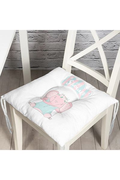 Realhomes Green Plaid Floor Elephant Patterned Baby Room Fluffy Chair Cushion