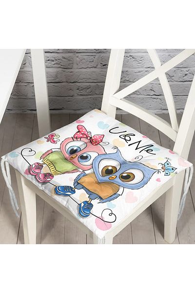Realhomes Cute Cats Digital Printed Fluffy Square Chair Cushion