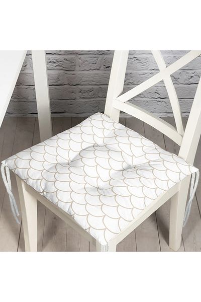 Realhomes Pernă de scaun pufoasă cu imprimare digitală cu model geometric cu design special